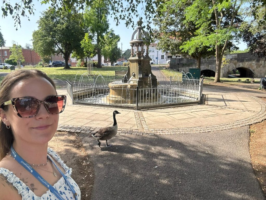 carer in maidenhead stopping soaking in the sun after a visit