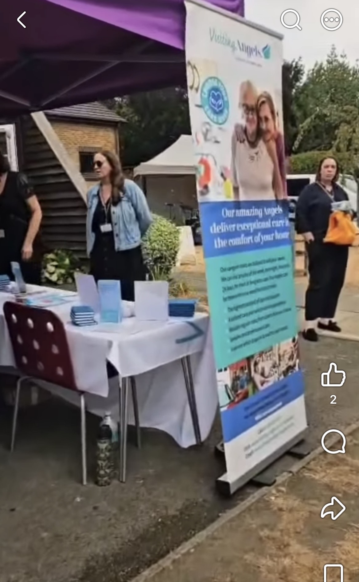 Visiting Angels Berkshire stall at the Gerrards Cross Classic Car Show