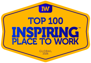 top 100 inspiring place to work badge (global 2026)
